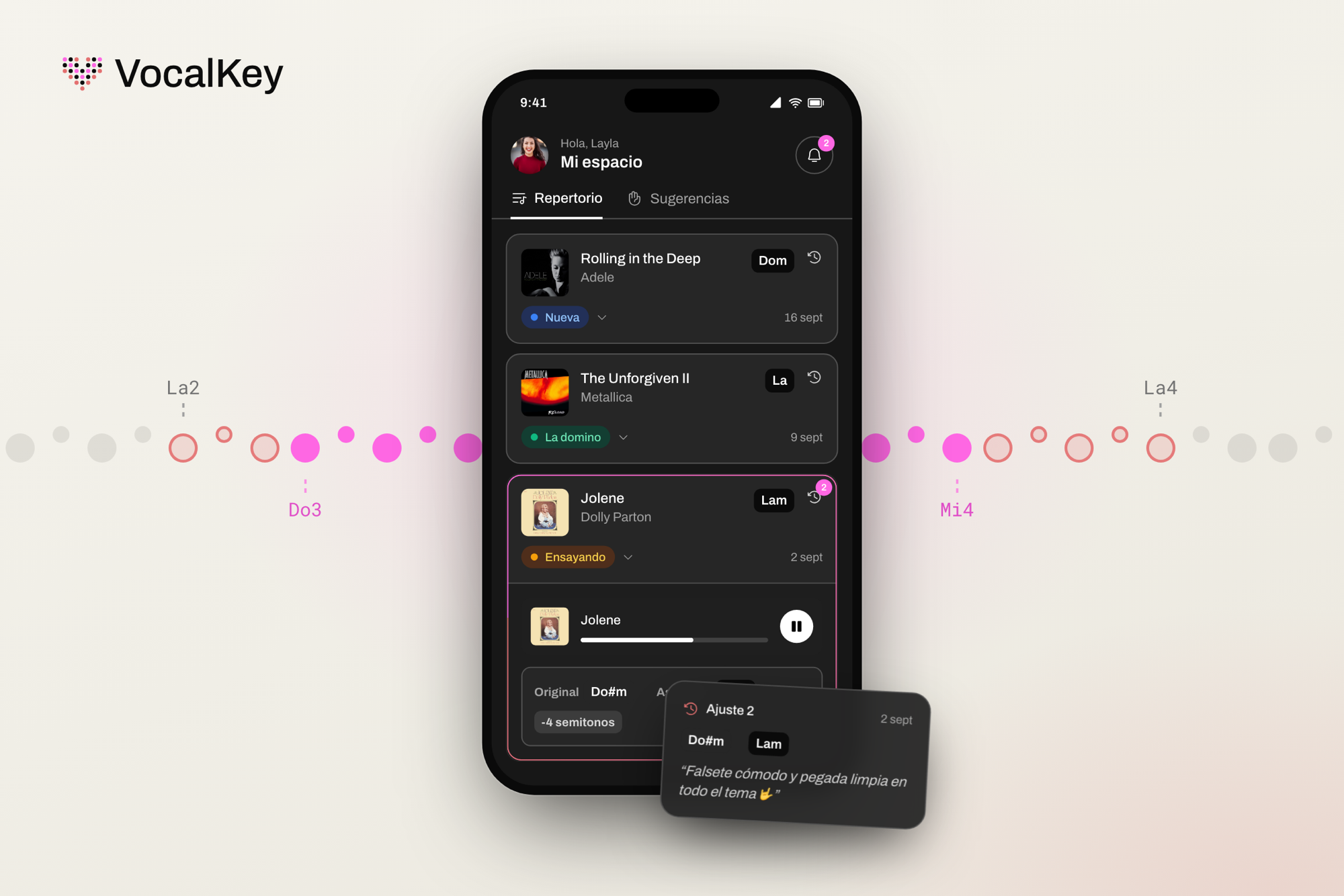 VocalKey, vocal range management